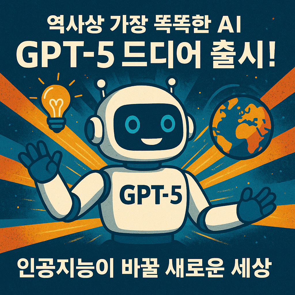 gpt5 출시를 알리는 로봇 그림