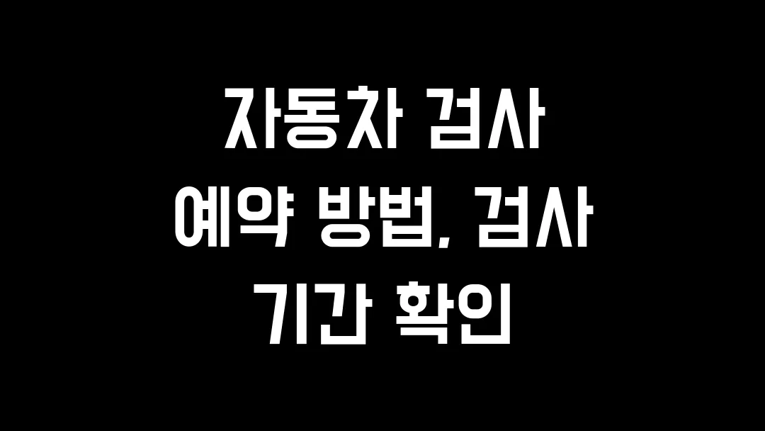 자동차 검사 예약 방법, 검사 기간 확인