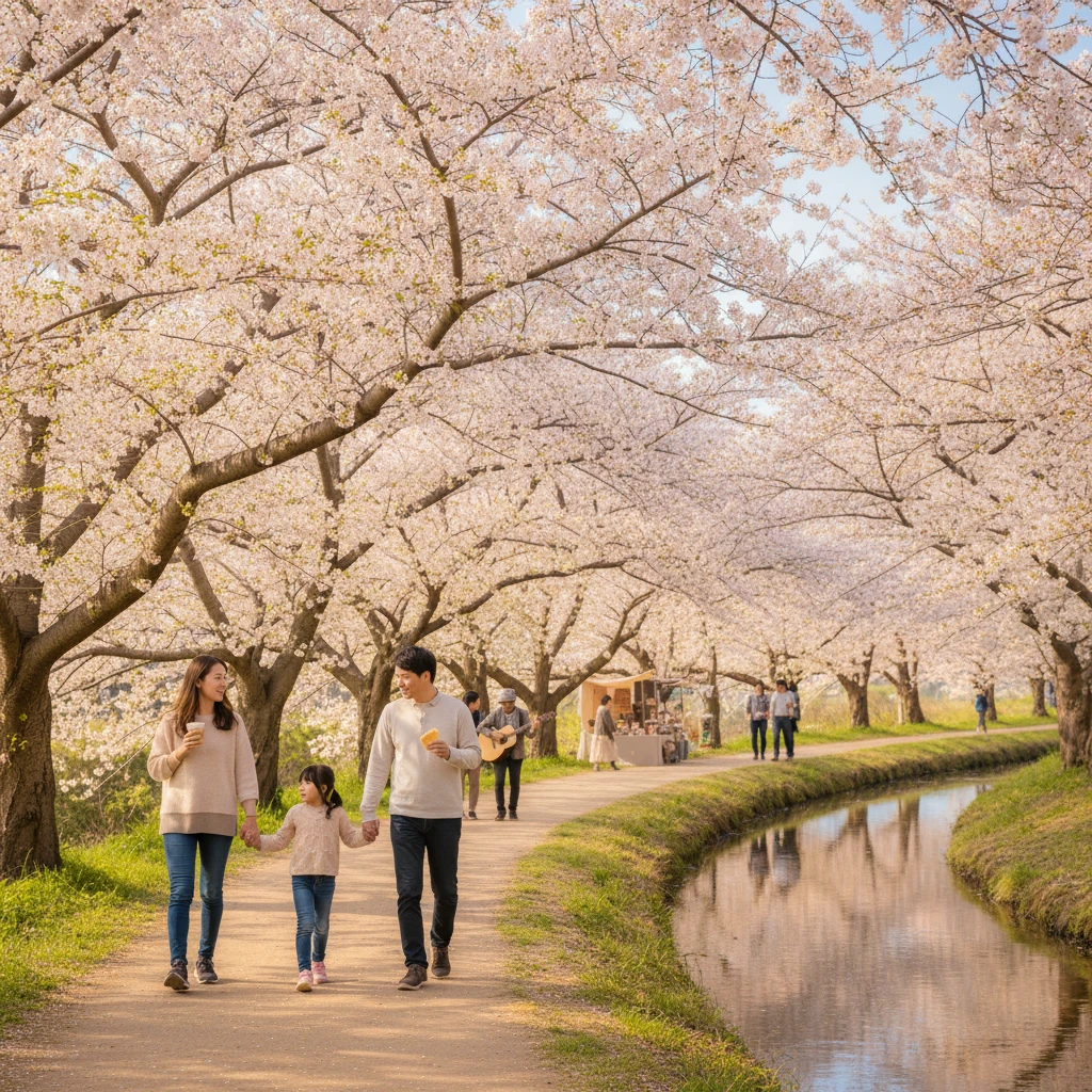 황구지천 벚꽃 터널 개화 시기 및 야..
