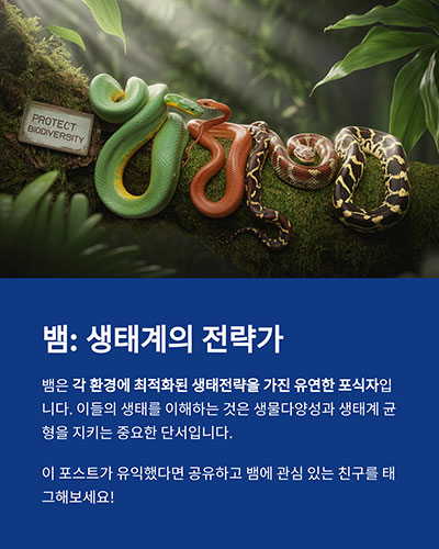 뱀은 단순한 공포 대상이 아니라 생태계의 전략가