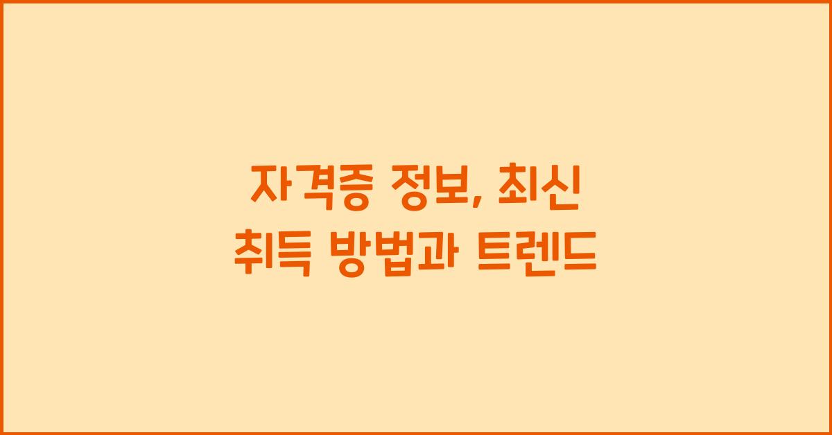 자격증 정보