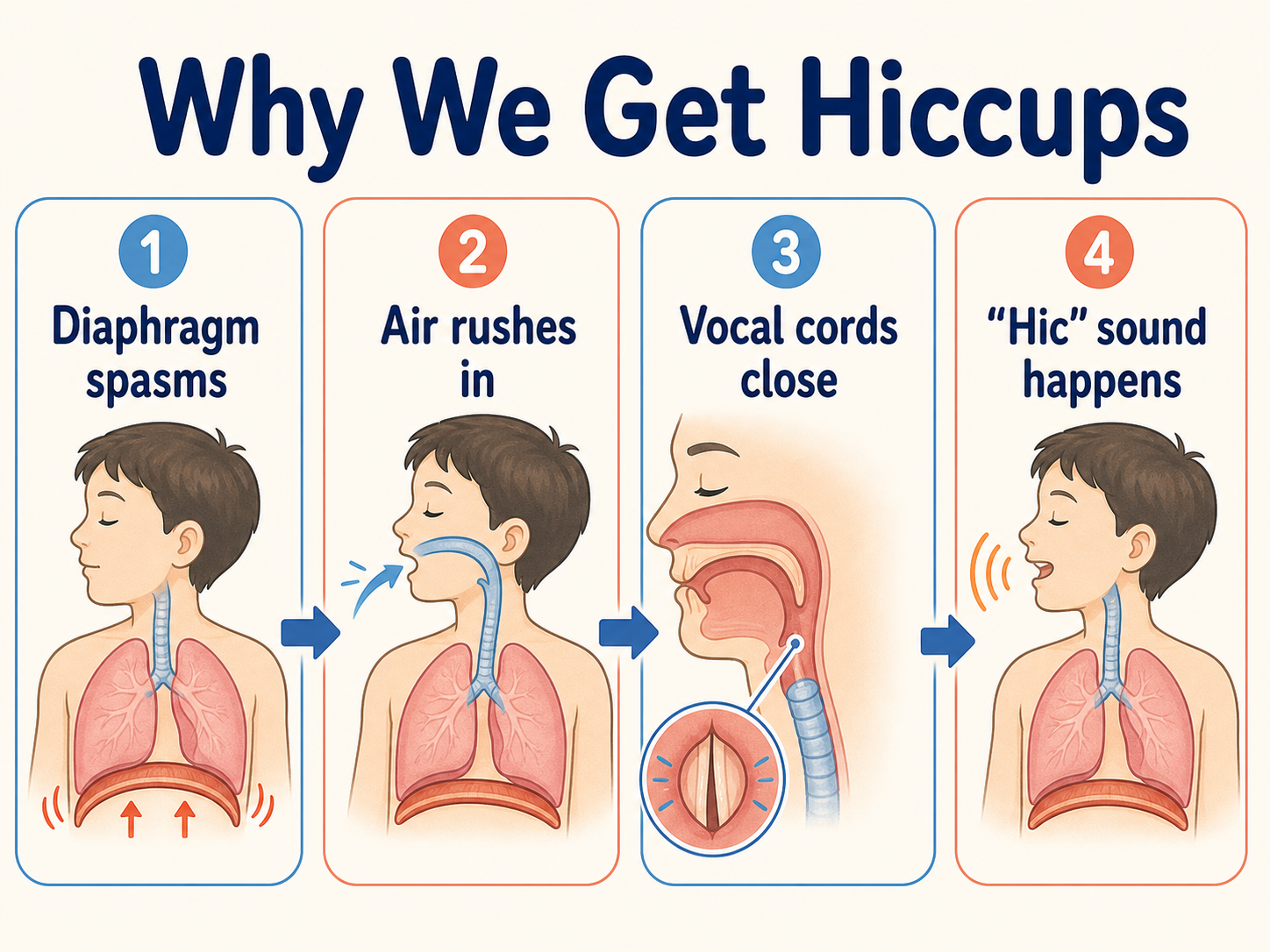 Infographic explaining why we get hiccups