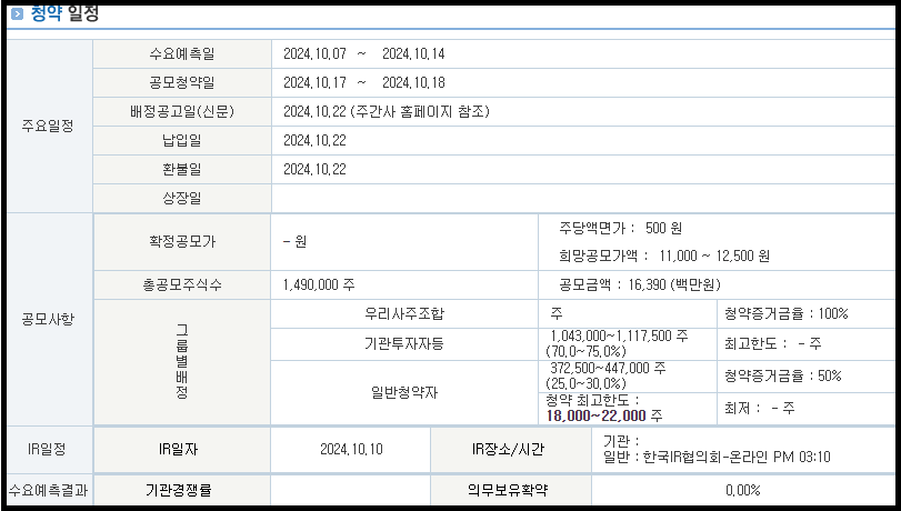 웨이비스 공모주 청약 일정