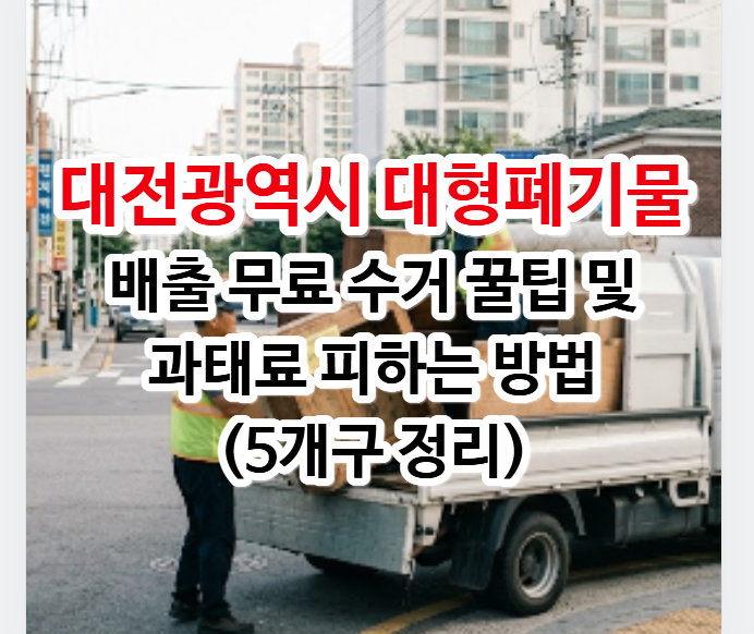 대전 대형폐기물 배출 무료 수거 꿀팁 및 과태료 피하는 방법