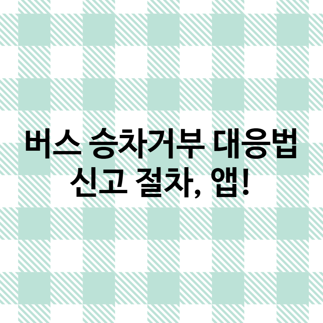 썸네일 : 버스 승차거부 대응법, 신고절차, 앱!