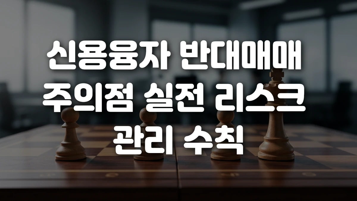 신용융자 반대매매 주의점 실전 리스크 관리 수칙
