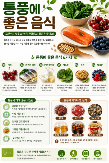 통풍에 좋은 음식