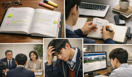 면접준비 하는 학생