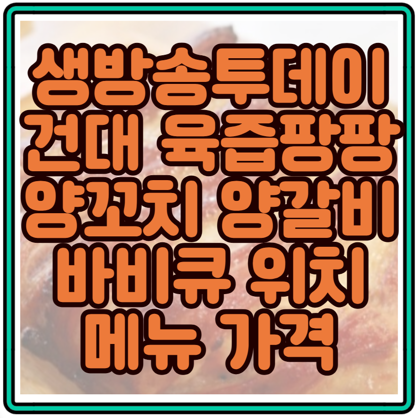 생방송투데이 건대 육즙팡팡 양꼬치 양갈비 바비큐 위치 메뉴 가격 총정리