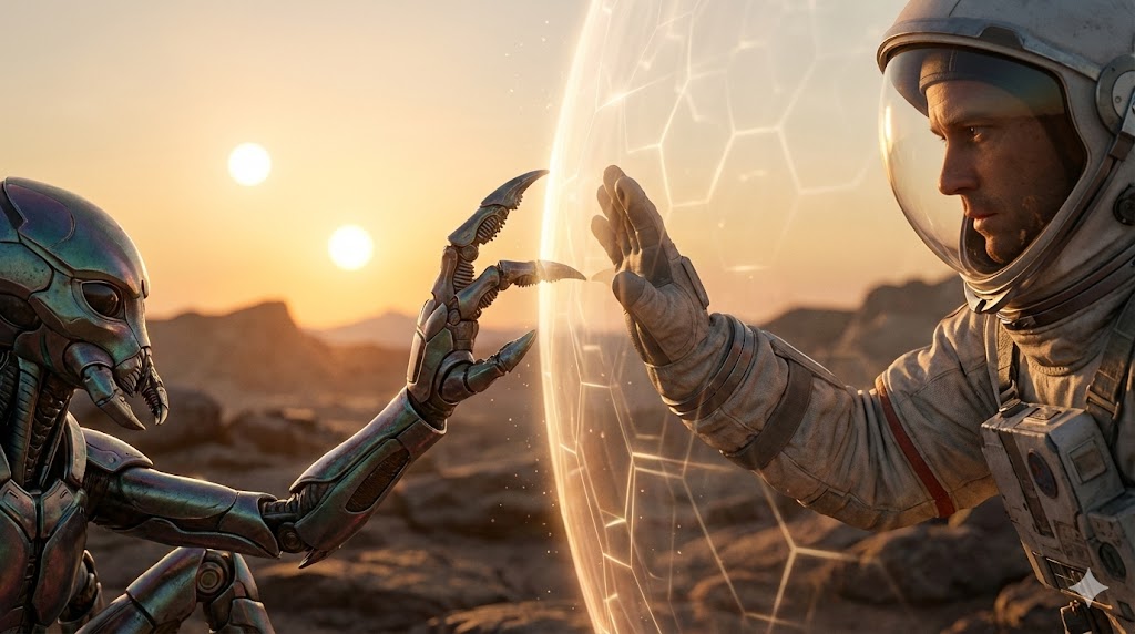 거미를 닮은 외계인 로키와 인간 주인공이 장벽을 넘어 서로를 이해하는 감동적인 순간