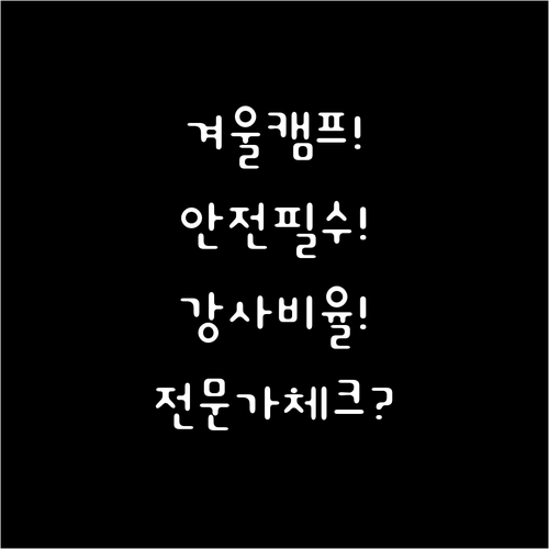 겨울 캠프 안전성 확보 운영 전문성 ..