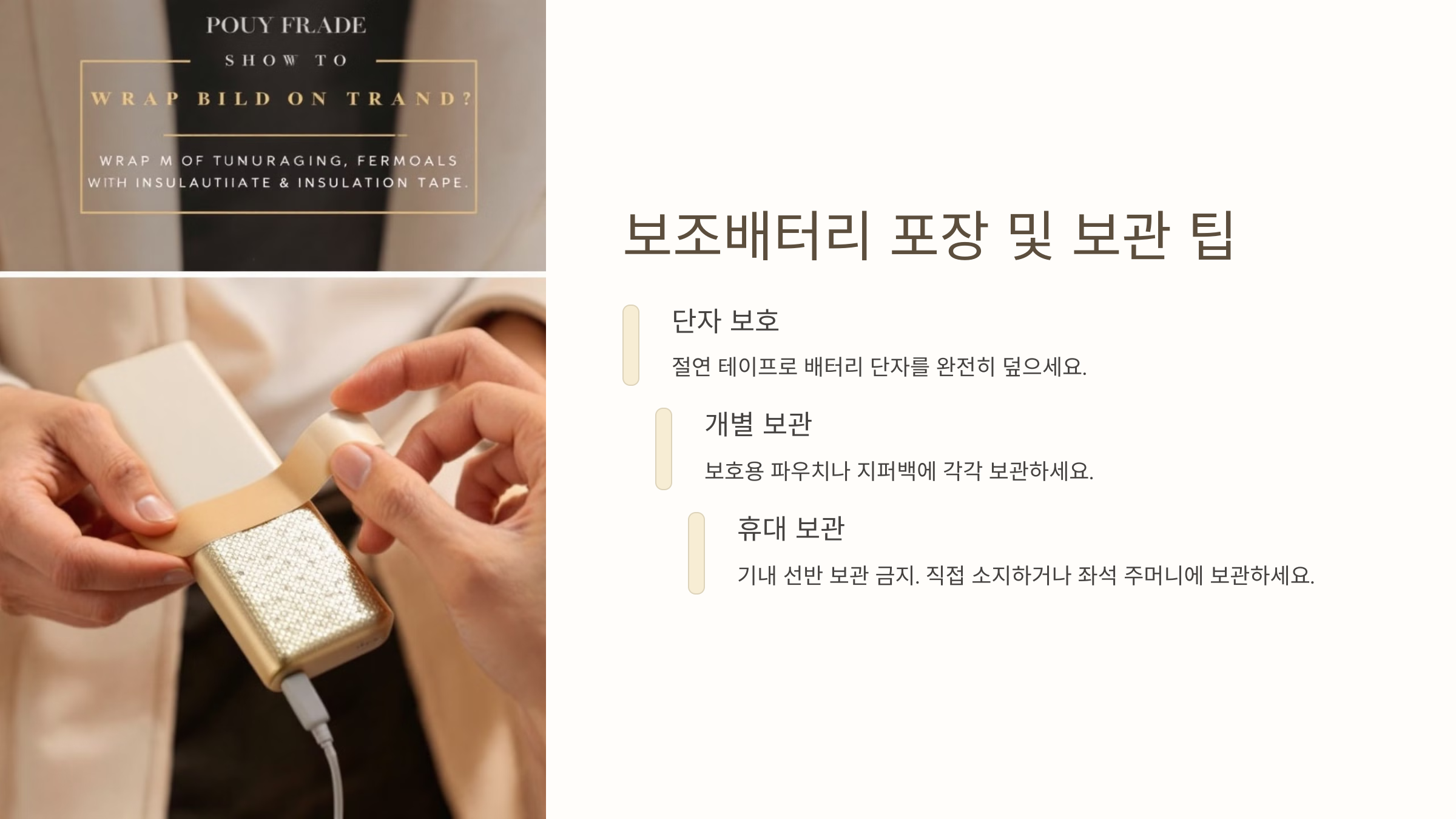 보조배터리 포장 및 보관 팁