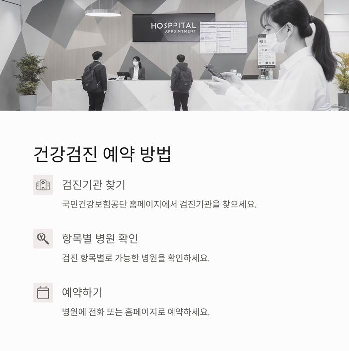 국가건강검진 항목 대상자 예약 결과조회 연기신청 요약 이미지