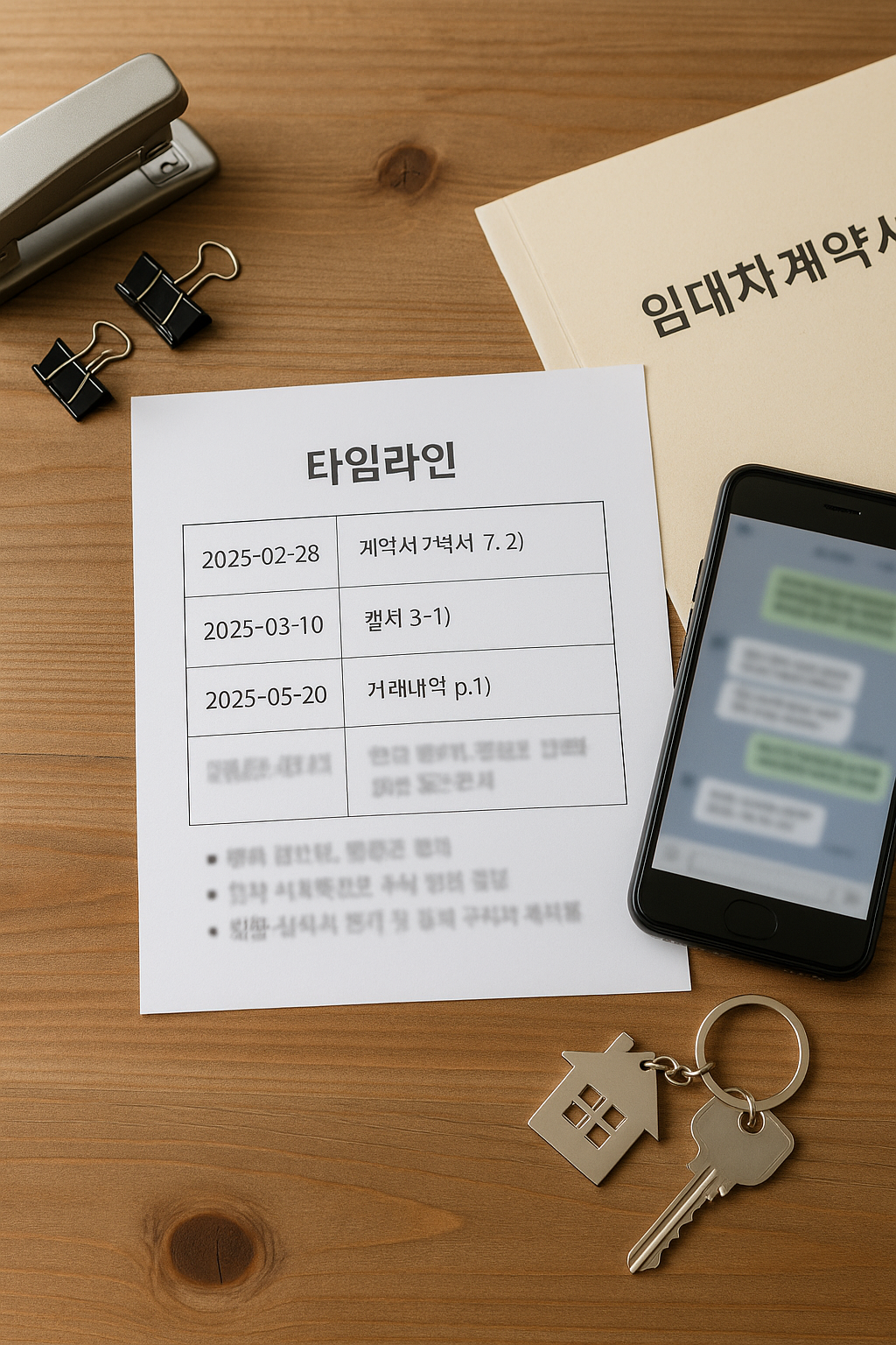 임대차 분쟁 증빙패키지 타임라인 체크리스트와 계약서, 메신저, 열쇠