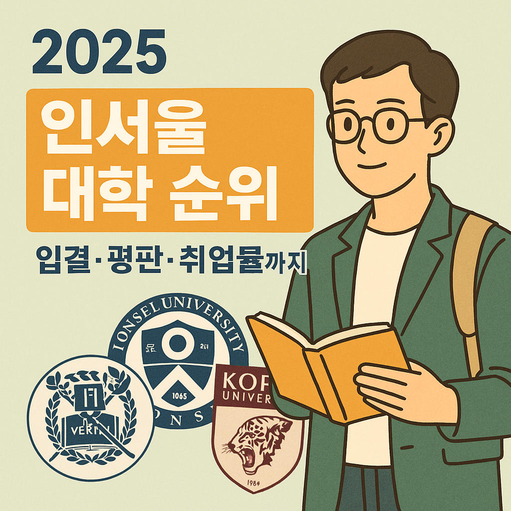 2025 인서울 대학 순위 총정리 │ 입결·평판·취업률까지 완벽 비교