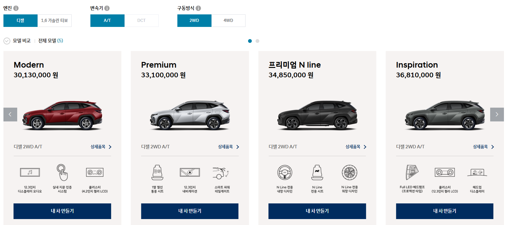 투싼 가격