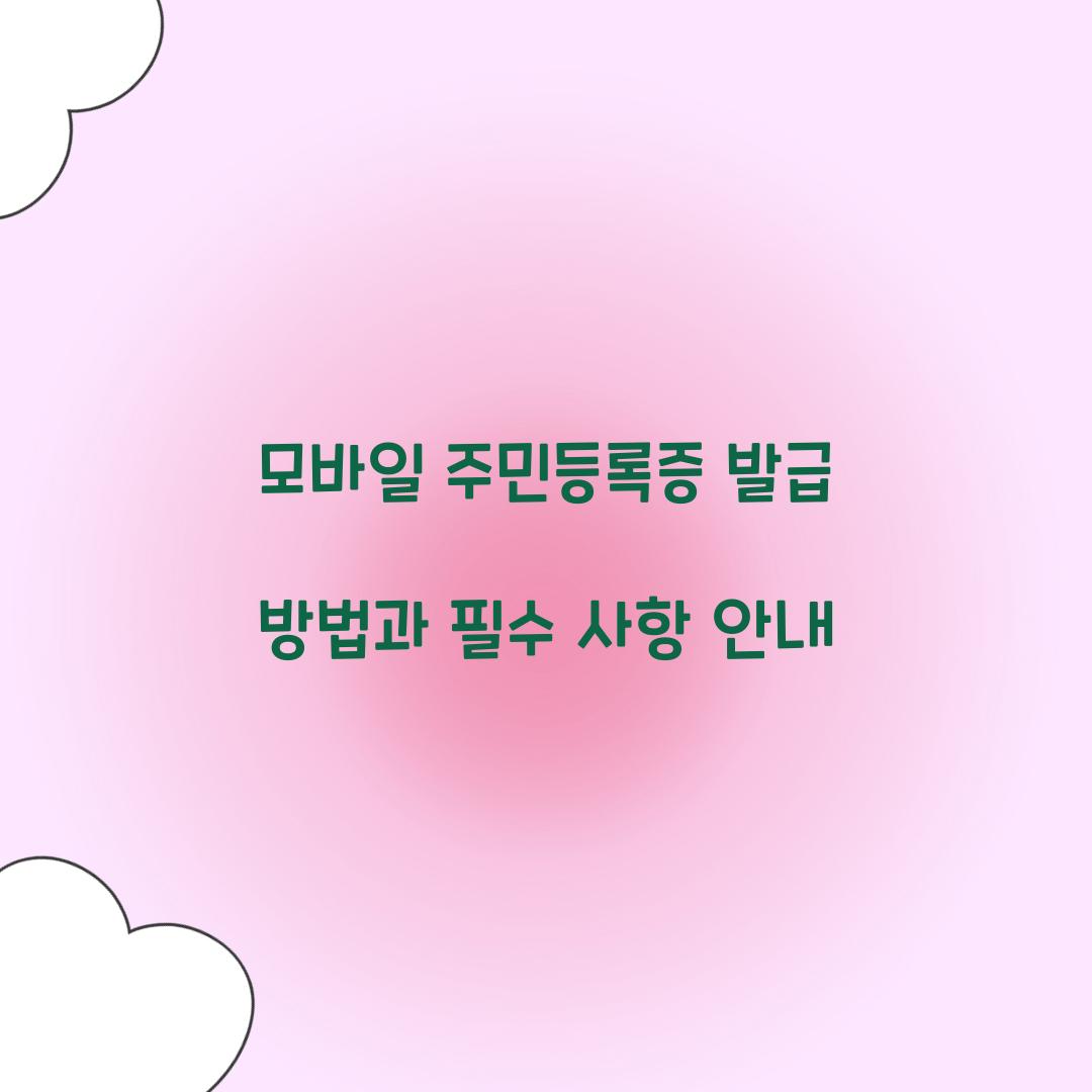모바일 주민등록증 발급