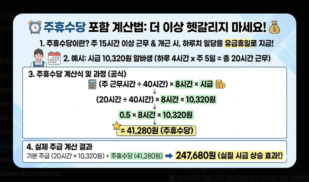 2026 최저시급 실수령액 총정리 - 세후 월급부터 주휴수당까지