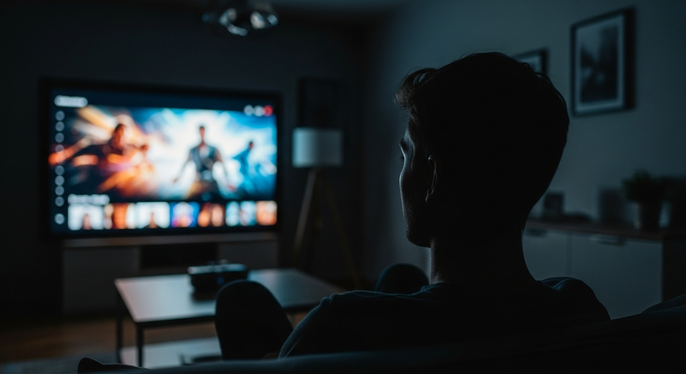 집안에서 OTT 시청하는 모습