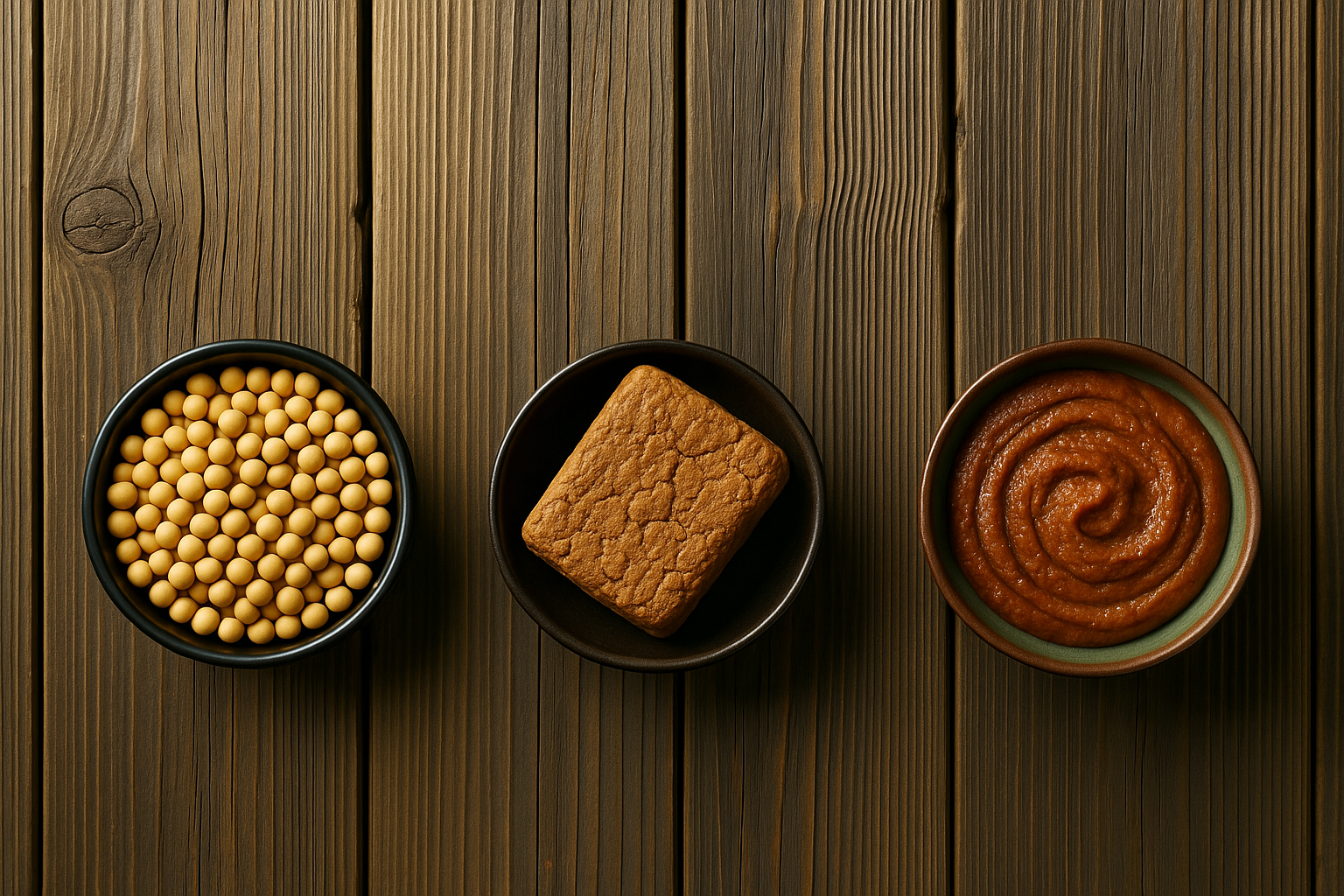 배경의 조명은 제거하고, 메주의 색상과 표면질감은 좀더 자연스럽게 해줘.