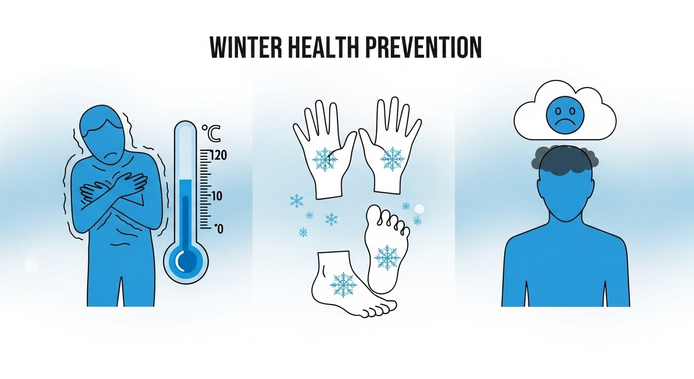 겨울 질환별 예방법 모음 (저체온증, 동상, 우울증)