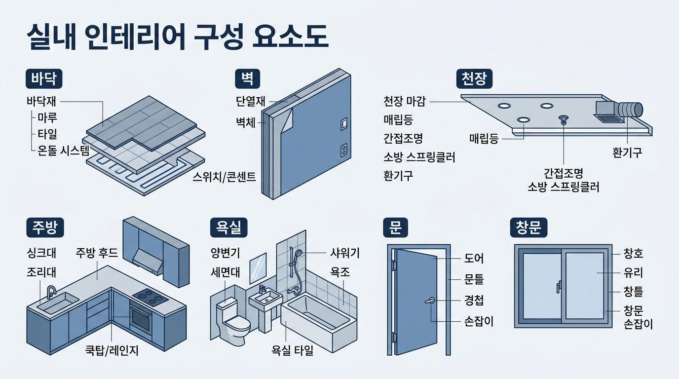 실내 인테리어 구성 요소