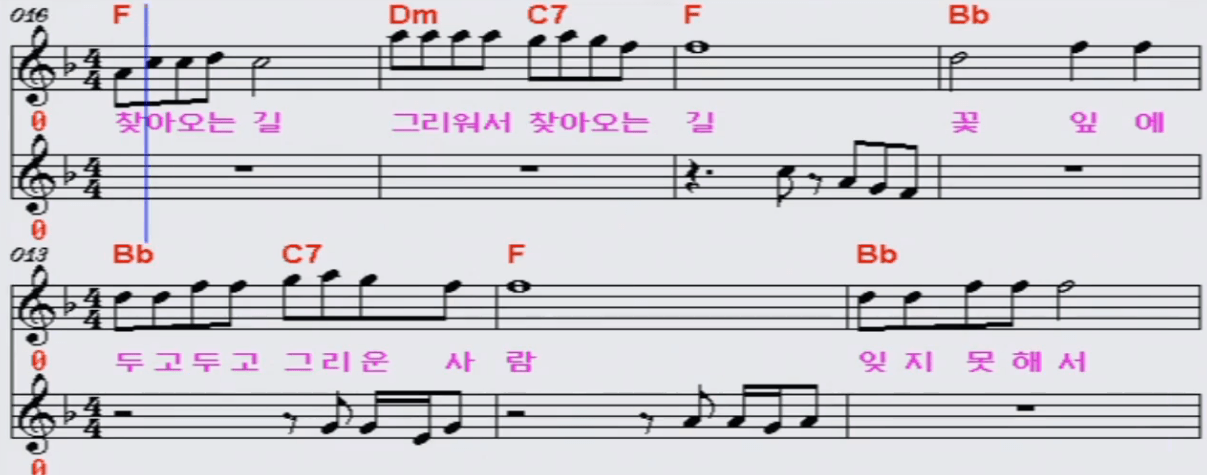 정훈희 - 꽃길 악보