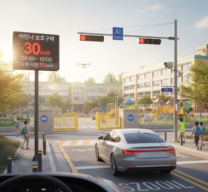 어린이 보호구역 속도 제한 시간제 운영 총정리 이미지