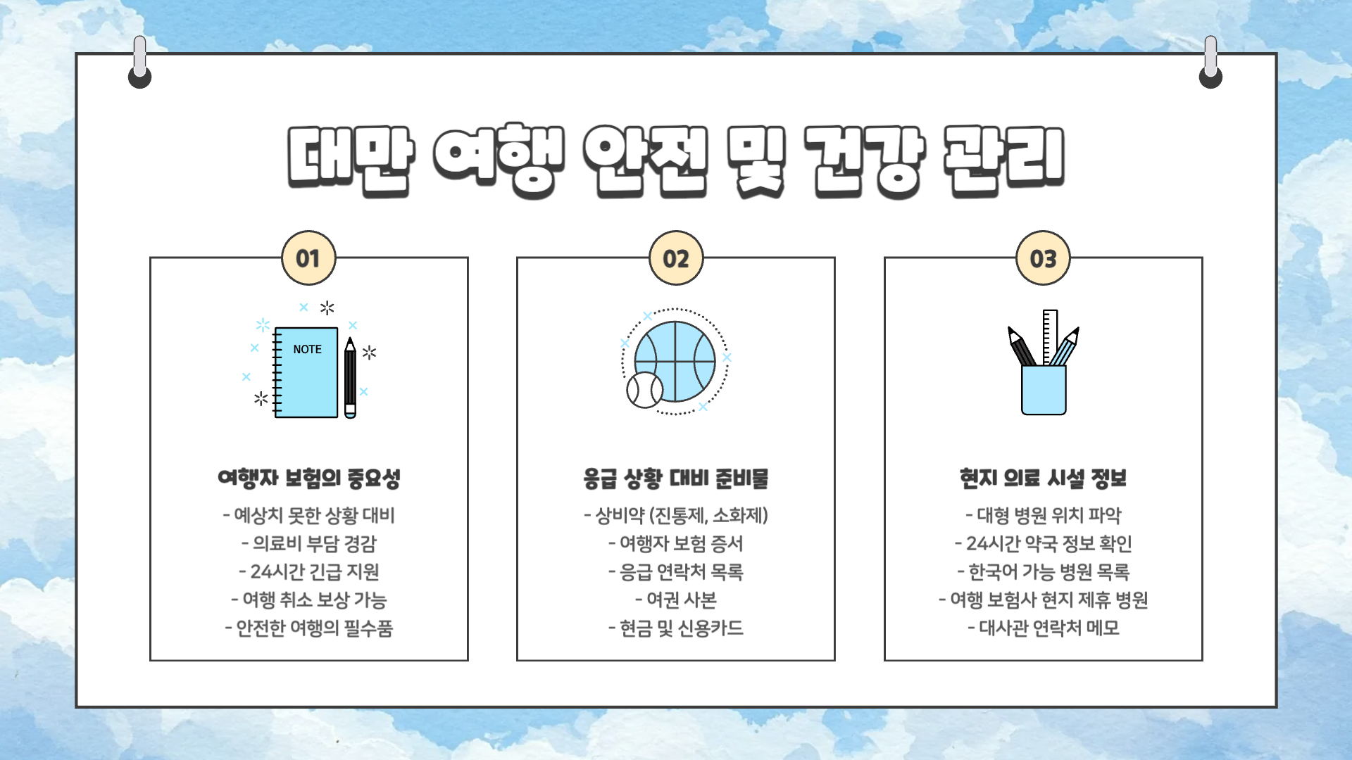 대만 여행 준비물 체크리스트