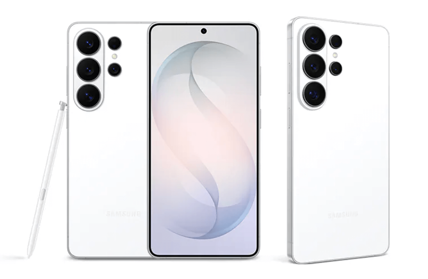 갤럭시 S26 울트라 모델의 화이트 색상의 모델 사진