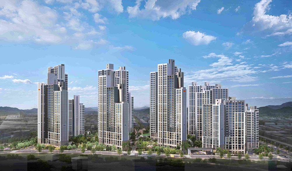 e편한세상 명덕역 퍼스트마크 단지 투시도