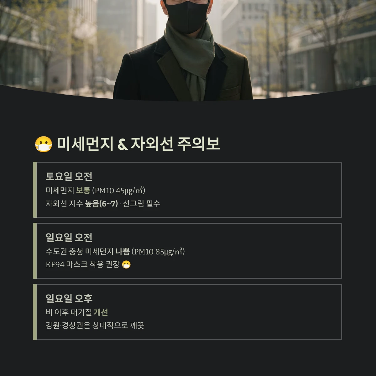 미세먼지 &amp; 자외선 주의보