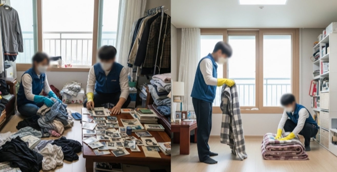 순천 고독사청소 및 정리중