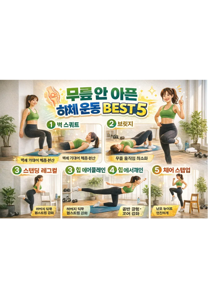 1.무릎 안 아픈 하체 운동 BEST5