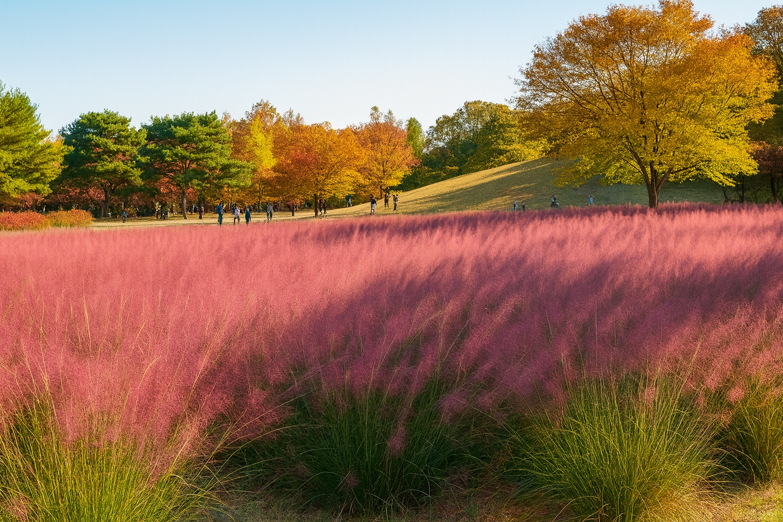 서울올림픽공원 몽촌토성 핑크뮬리