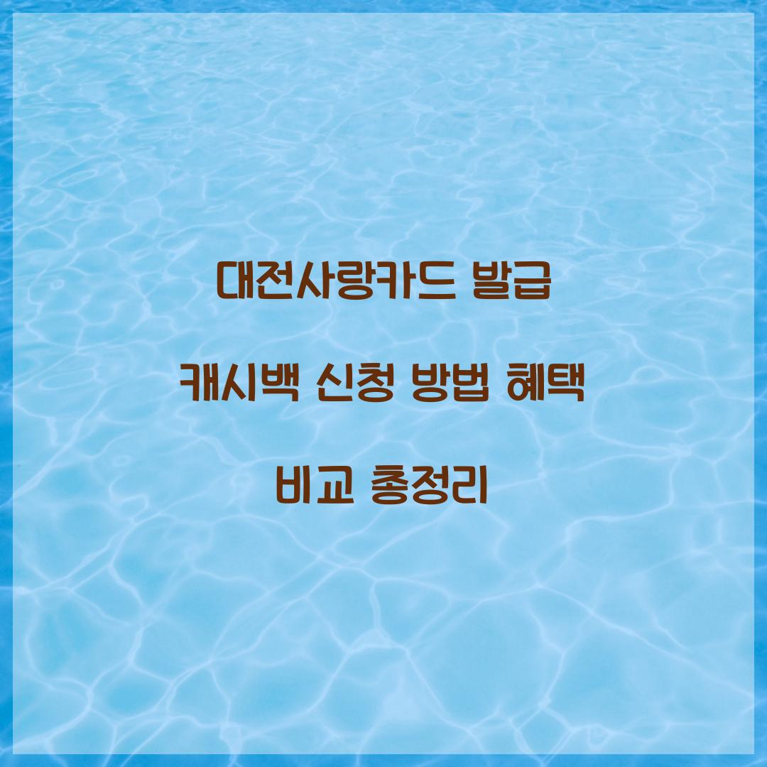 대전사랑카드 발급 캐시백