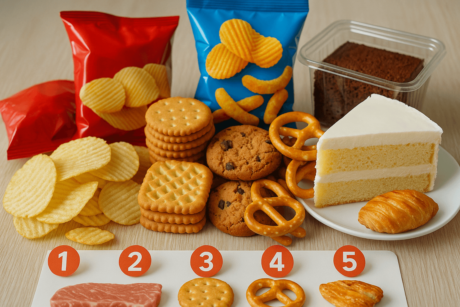 통풍 환자라면 절대 피해야 할 음식 TOP 5! : 과자류, 케이크, 가공식품