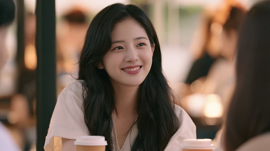 카페 창가에서 서로 이야기하는 동호회 친구들