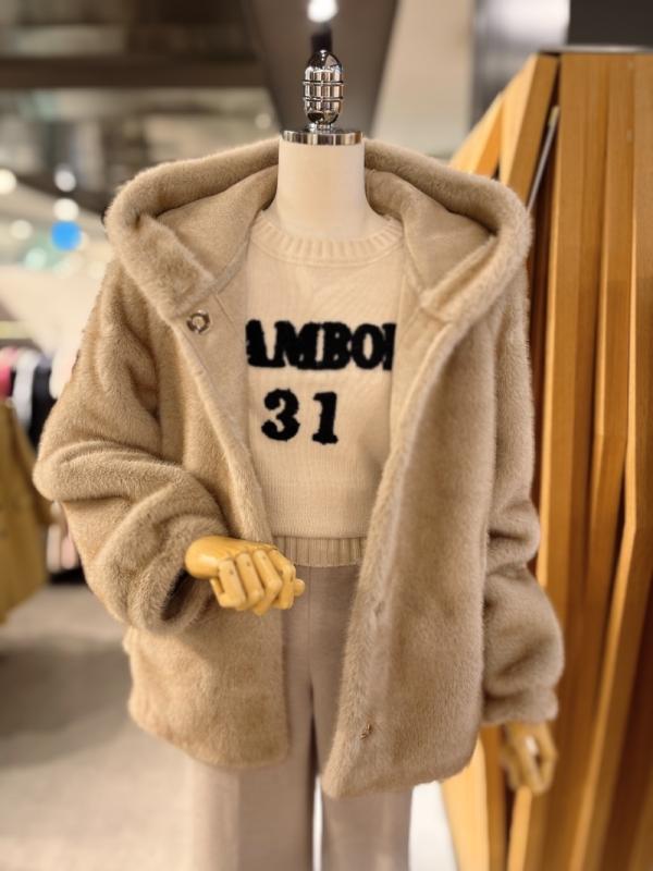 ab.f.z ab fz 조안 페이크퍼 후드 재킷 US ABXY1HJ02A