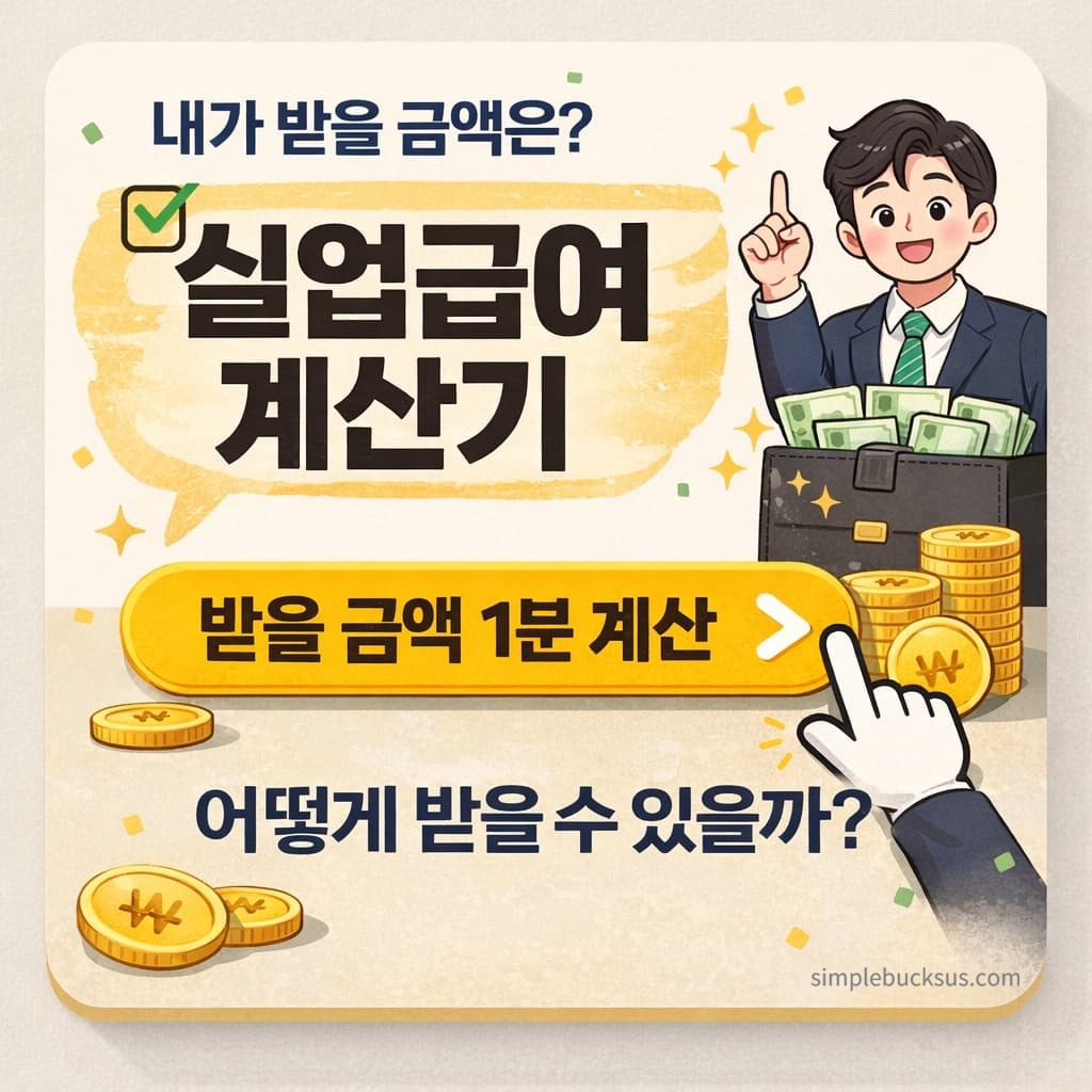 실업급여 계산기 2026 예상 수령액 계산 방법 및 지급액 확인