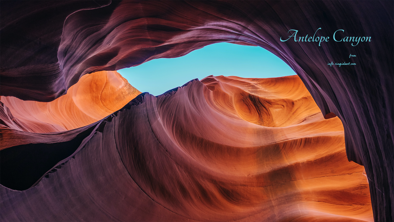 10 엔텔로프 하늘 C - Antelope Canyon 풍경배경화면