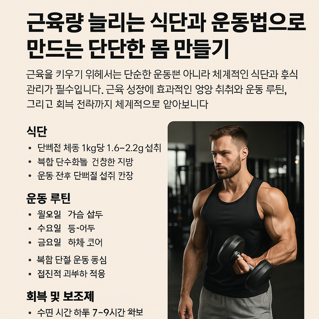 근육량 늘리는 식단과 운동법으로 만드는 단단한 몸 만들기