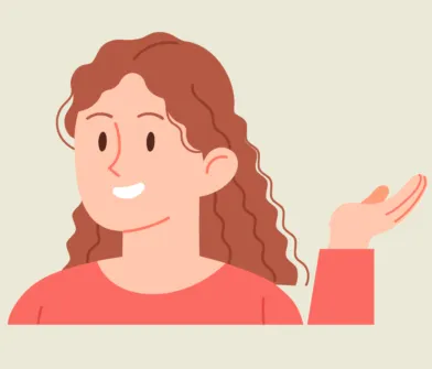 뭔가 설명을 하고 있는 여성