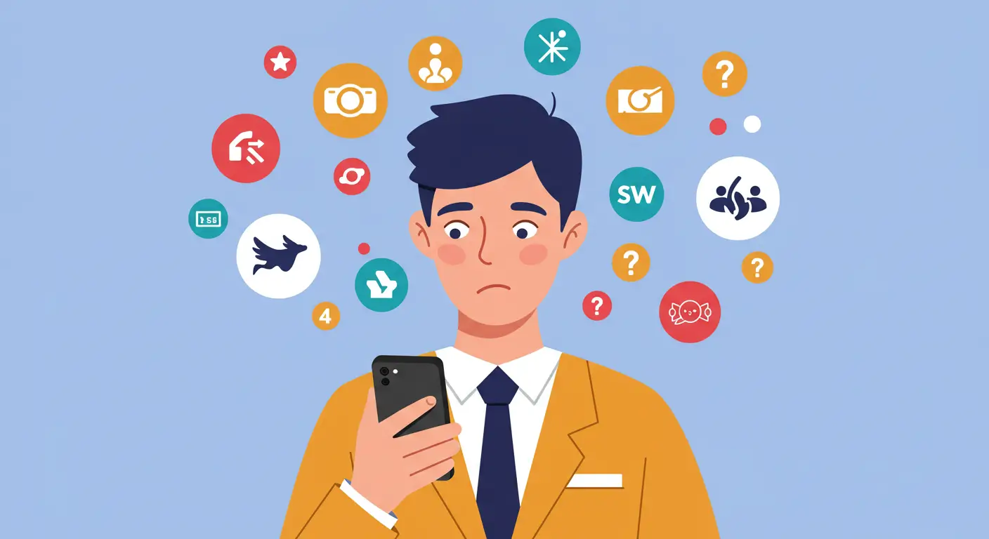 수많은 증권사 앱 로고들 사이에서 어떤 것을 선택할지 고민하는 사회초년생