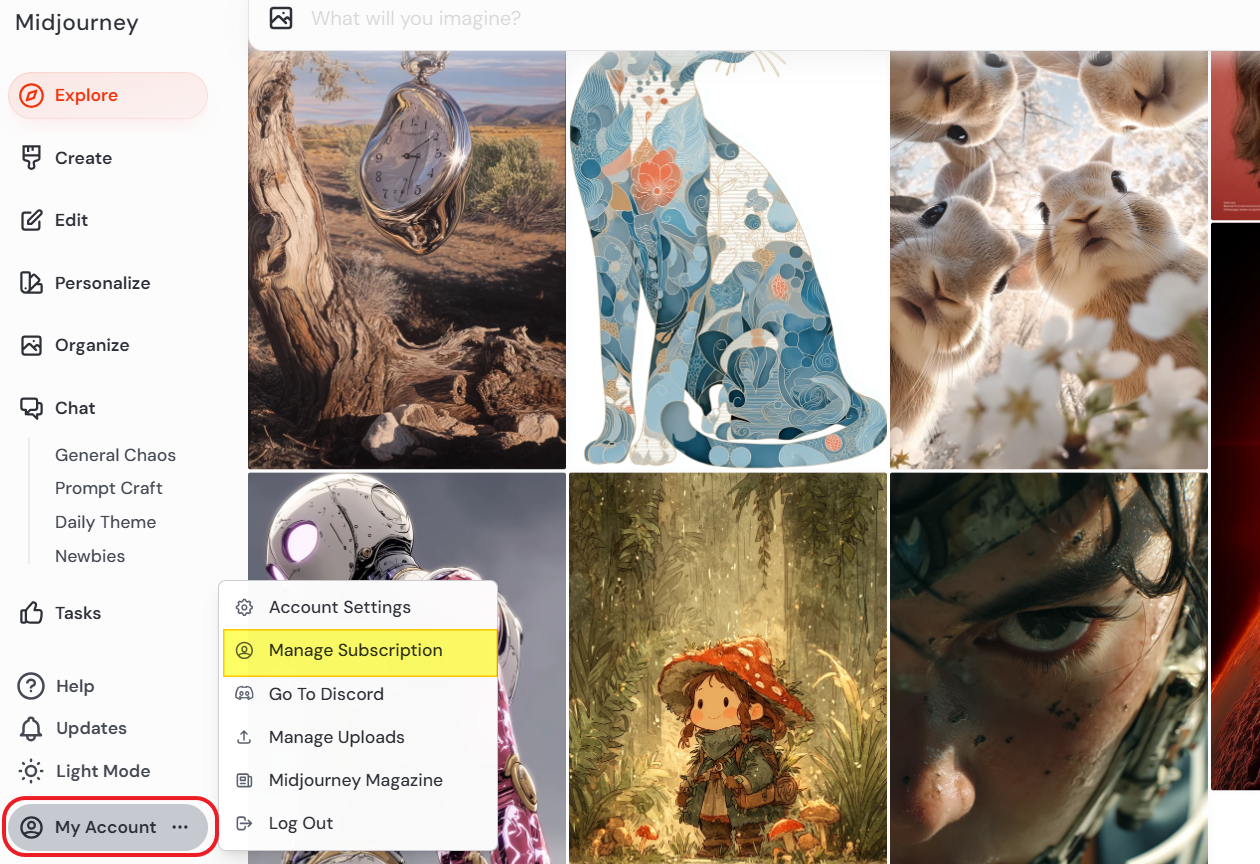 미드저니 구독 취소