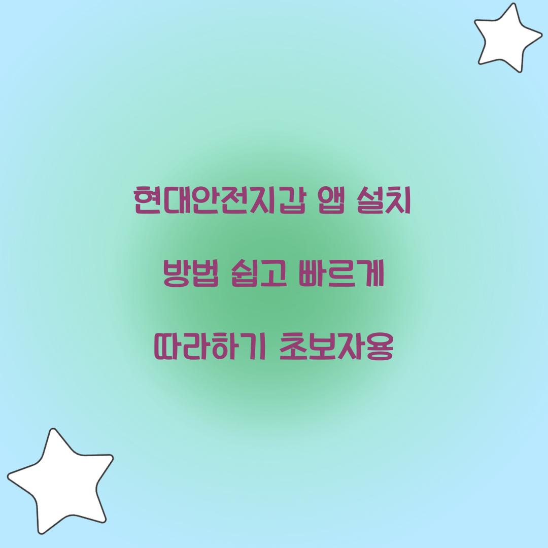 현대안전지갑 앱 설치