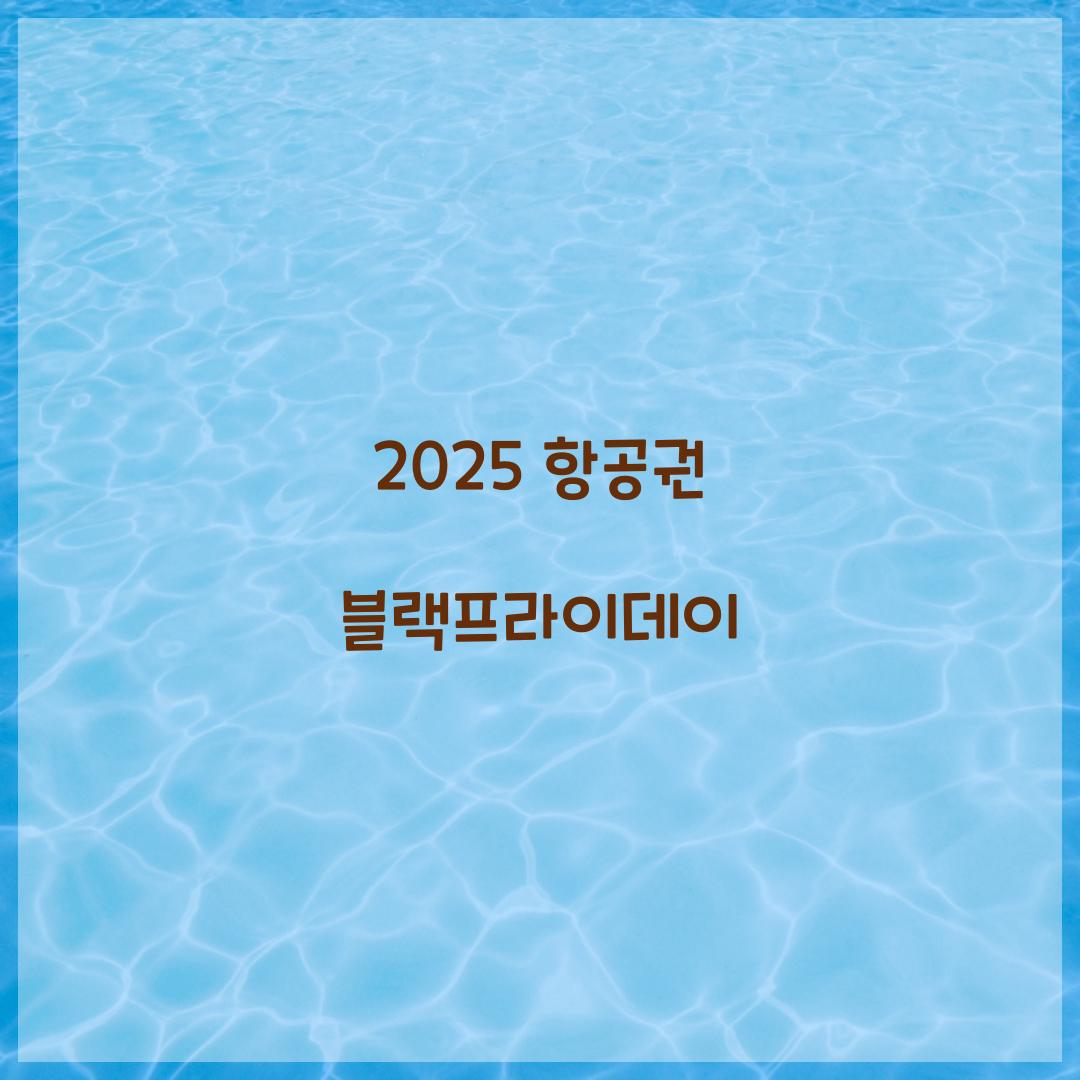 2025 항공권 블랙프라이데이