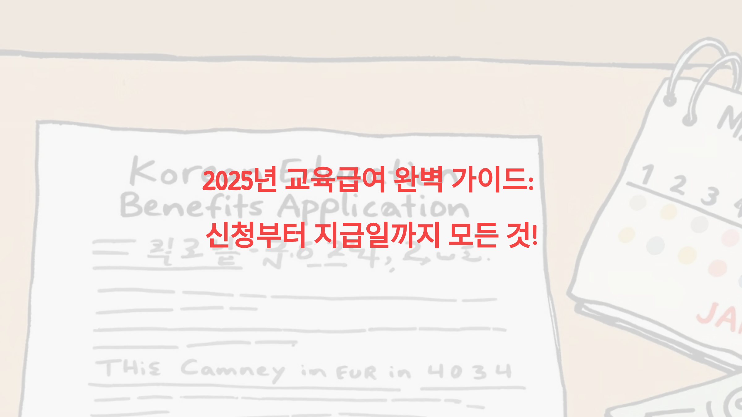 2025년 교육급여 완벽 가이드 신청부터 지급일까지 모든 것!