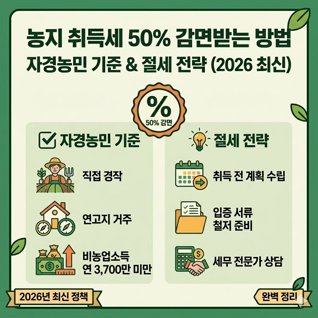 농지취득세 50% 감면받는 방법