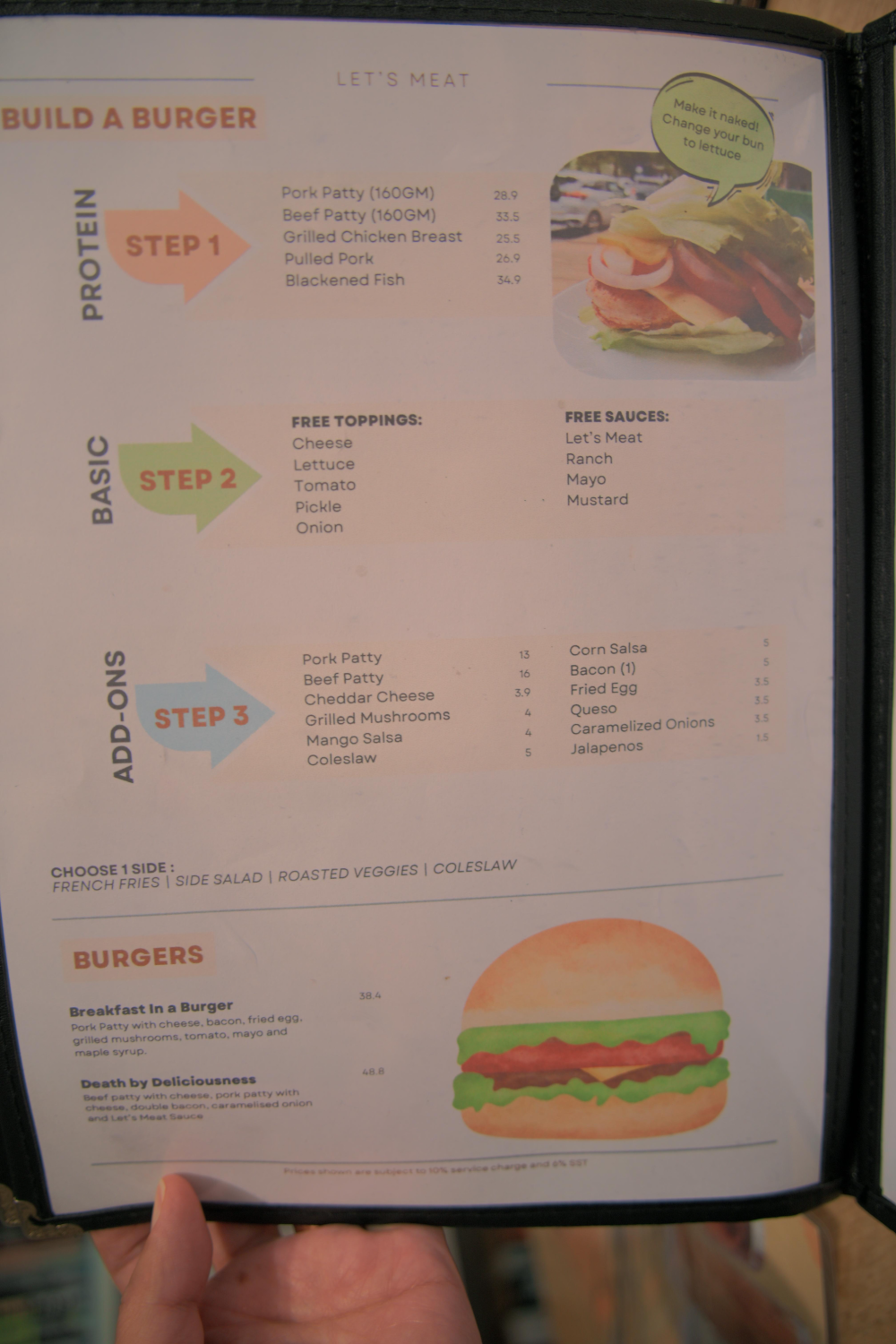 햄버거는 DIY와 완셩형 메뉴가 있다.